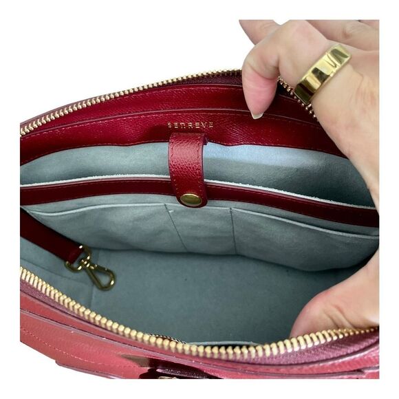 Senreve Mini Maestra Bag Chianti Leather Tote Backpack Crossbody Satchel Red main image 12